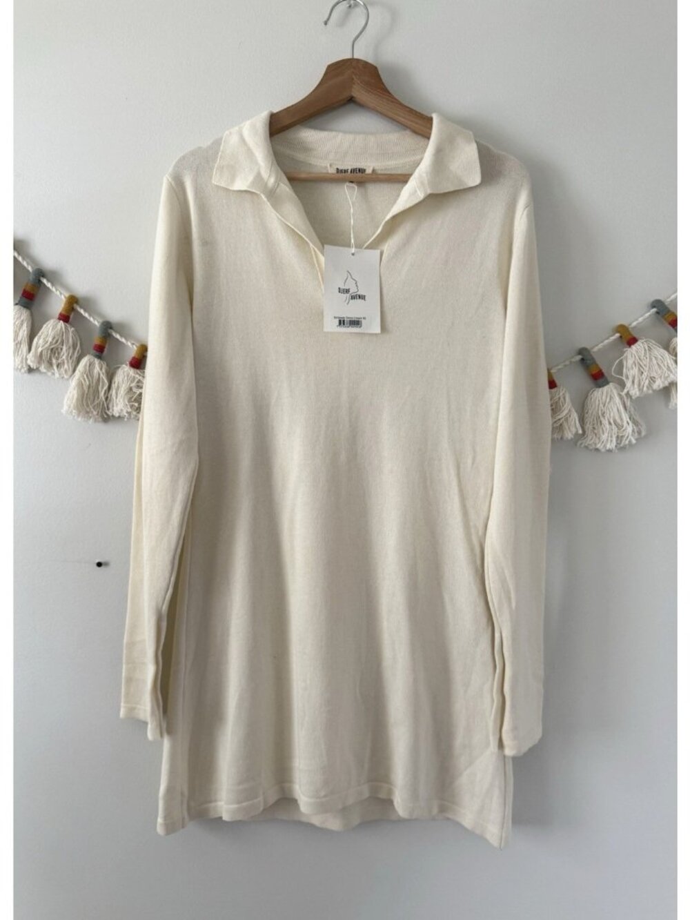 Djerf Avenue Cream Collared Mini Dress